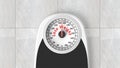 Bathroom scale with Lose Weight message on dial
