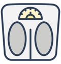 Bathroom scale, obesity scale Isolated Vector Icon That can be easily edited in any size or modified. Royalty Free Stock Photo