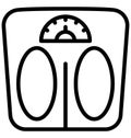 Bathroom scale, obesity scale Isolated Vector Icon That can be easily edited in any size or modified. Royalty Free Stock Photo