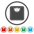 Bathroom scale, Vector bathroom scale icon, 6 Colors Included Royalty Free Stock Photo