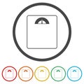 Bathroom scale, Vector bathroom scale icon, 6 Colors Included Royalty Free Stock Photo