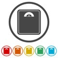 Bathroom scale, Vector bathroom scale icon, 6 Colors Included Royalty Free Stock Photo