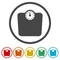Bathroom scale, Vector bathroom scale icon, 6 Colors Included Royalty Free Stock Photo
