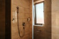 Bathroom shower cabin with glass panel Royalty Free Stock Photo