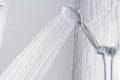 Bathroom shower head spraying water Royalty Free Stock Photo