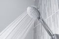 Bathroom shower head spraying water Royalty Free Stock Photo