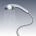 Bathroom shower head with water rain spray isolated vector illustration Royalty Free Stock Photo