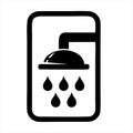 Bathroom Shower, Showering Spray Drops. Flat Vector Icon illustration. Royalty Free Stock Photo