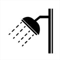 Bathroom Shower, Showering Spray Drops. Flat Vector Icon illustration. Royalty Free Stock Photo