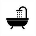 Bathroom Shower, Showering Spray Drops. Flat Vector Icon illustration. Royalty Free Stock Photo