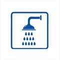 Bathroom Shower, Showering Spray Drops. Flat Vector Icon illustration. Royalty Free Stock Photo