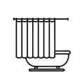 Bathroom Shower, Showering Spray Drops. Flat Vector Icon illustration. Royalty Free Stock Photo