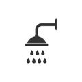 Bathroom, shower, showers, toilet, tub icon. Vector illustration, flat, design Royalty Free Stock Photo