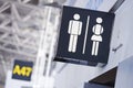 Bathroom sign in airport Royalty Free Stock Photo