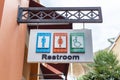 Bathroom closeup detail signs Royalty Free Stock Photo