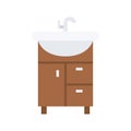 Bathroom sink icon. Bathroom sink with cabinet. Vanity unit and washbasin Royalty Free Stock Photo