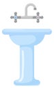 Bathroom sink icon. Cartoon white ceramic furniture Royalty Free Stock Photo