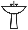 Bathroom sink icon. Hand washing ceramic basin Royalty Free Stock Photo