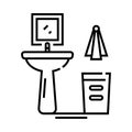 Bathroom sink line icon, concept sign, outline vector illustration, linear symbol. Royalty Free Stock Photo