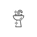 Bathroom sink line icon