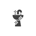 Bathroom sink vector icon