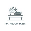 Bathroom table line icon, vector. Bathroom table outline sign, concept symbol, flat illustration Royalty Free Stock Photo