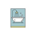 Bathroom bathtub thin line vector icon