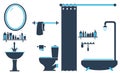 Bathroom Toilet Design Set Vector