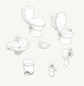 Bathroom and toilet equipment accessories