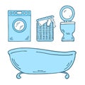 Washing machine, laundry basket, toilet and bathtub