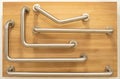 Bathroom and toilet stainless steel handrail grab bars Royalty Free Stock Photo