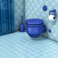 Bathroom with toilet tiles