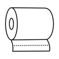 Bathroom / toilet tissue paper roll line art icon for apps and websites