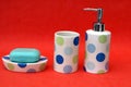 Bathroom toiletries. Set of bathroom toiletry & soap tablet Royalty Free Stock Photo