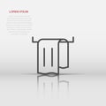 Bathroom towel icon in flat style. Washcloth vector illustration on white isolated background. Hygiene wiping business concept Royalty Free Stock Photo