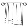 Bathroom towel icon, outline style