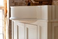 Bathroom vanity cabinet for two washbasins. Details classic furniture Royalty Free Stock Photo