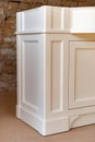 Bathroom vanity cabinet for two washbasins. Details classic furniture Royalty Free Stock Photo