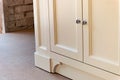 Bathroom vanity cabinet for two washbasins. Details classic furniture Royalty Free Stock Photo