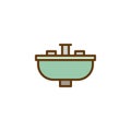 Bathroom washbasin mixer tap filled outline icon Royalty Free Stock Photo