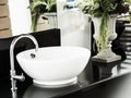 Bathroom with white sink and faucet Royalty Free Stock Photo