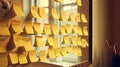 bathroom yellow post it notes Royalty Free Stock Photo