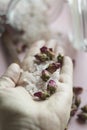 Bathsalt and roses Royalty Free Stock Photo