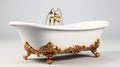 Bathtub Bathroom Accessories on white