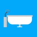 Bathtub bathroom vector icon side view design. Water hygiene cartoon interior shower relax. Ceramic laundered furniture Royalty Free Stock Photo