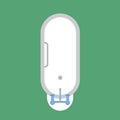 Bathtub bathroom vector icon top view design. Water hygiene cartoon interior shower relax. Ceramic laundered furniture Royalty Free Stock Photo