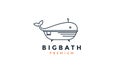 Bathtub bathroom with whale logo vector icon illustration design