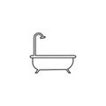 Bathtub black sign icon. Vector illustration eps 10