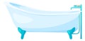 Bathtub cartoon icon. Clean blue bathroom furniture Royalty Free Stock Photo