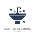 Bathtub cleaning icon. Trendy flat vector Bathtub cleaning icon Royalty Free Stock Photo
